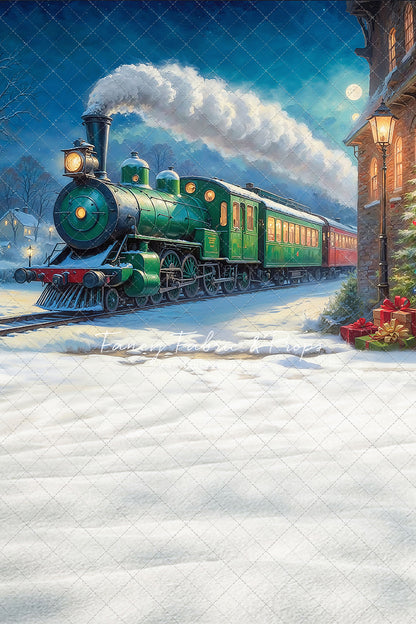 Festive Locomotive - Train on Left Option - With Sweep Option