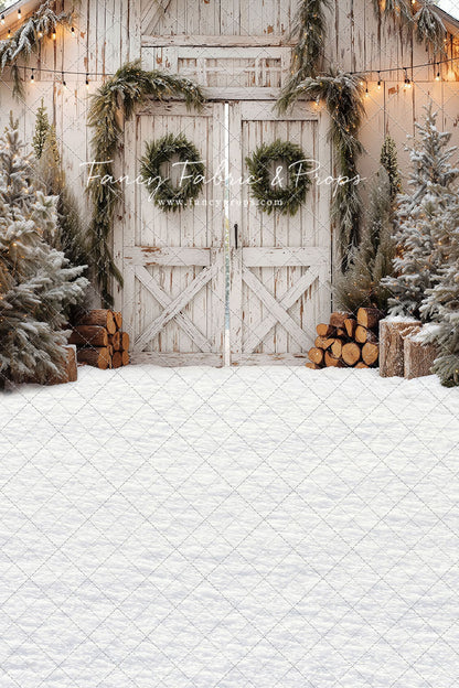 Frosted Evergreen Barn - with Sweep Option
