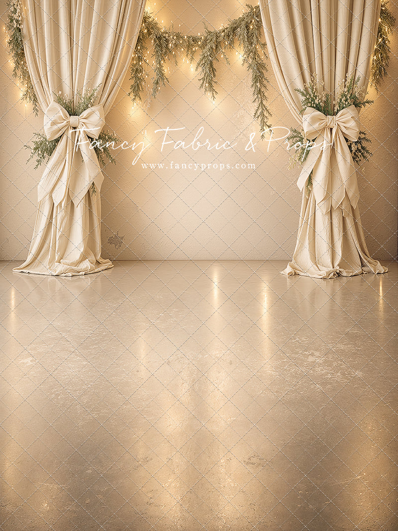 Ivory Christmas Curtain Call - With Sweep Option