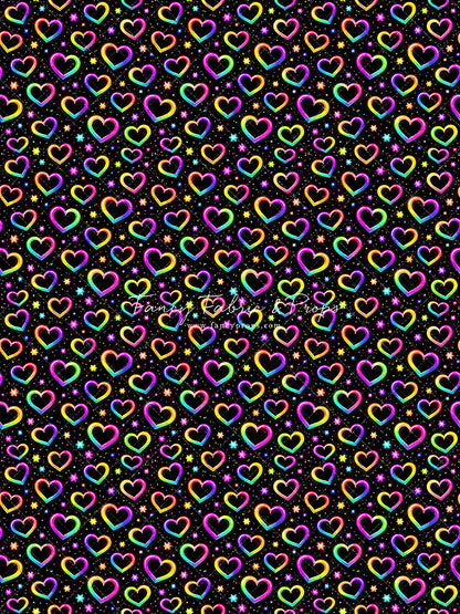 Neon Hearts - With Sweep Option