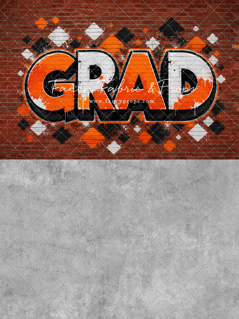 Orange & Black Grad - With Sweep Option