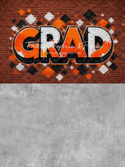 Orange & Black Grad - With Sweep Option