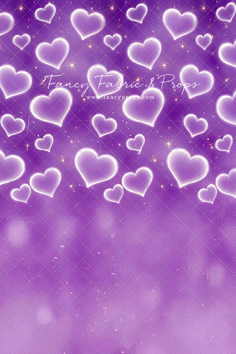 Purple Puffy Hearts - With Sweep Option