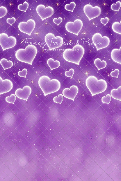 Purple Puffy Hearts - With Sweep Option