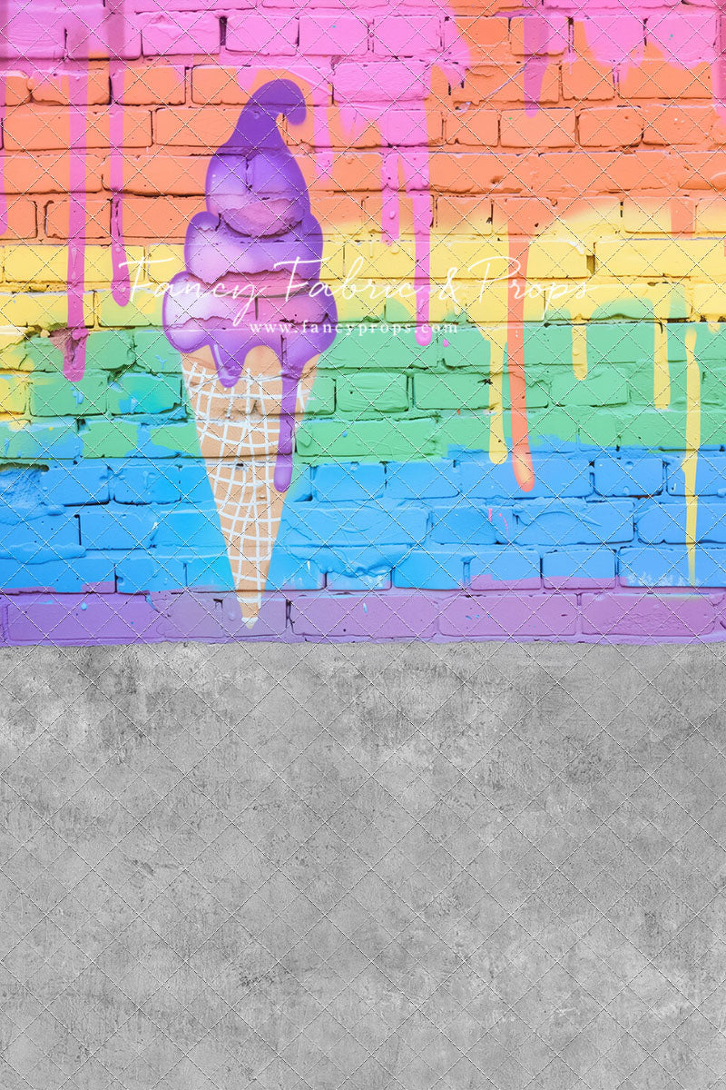 Rainbow Drip Ice Cream Wall - With Sweep Option