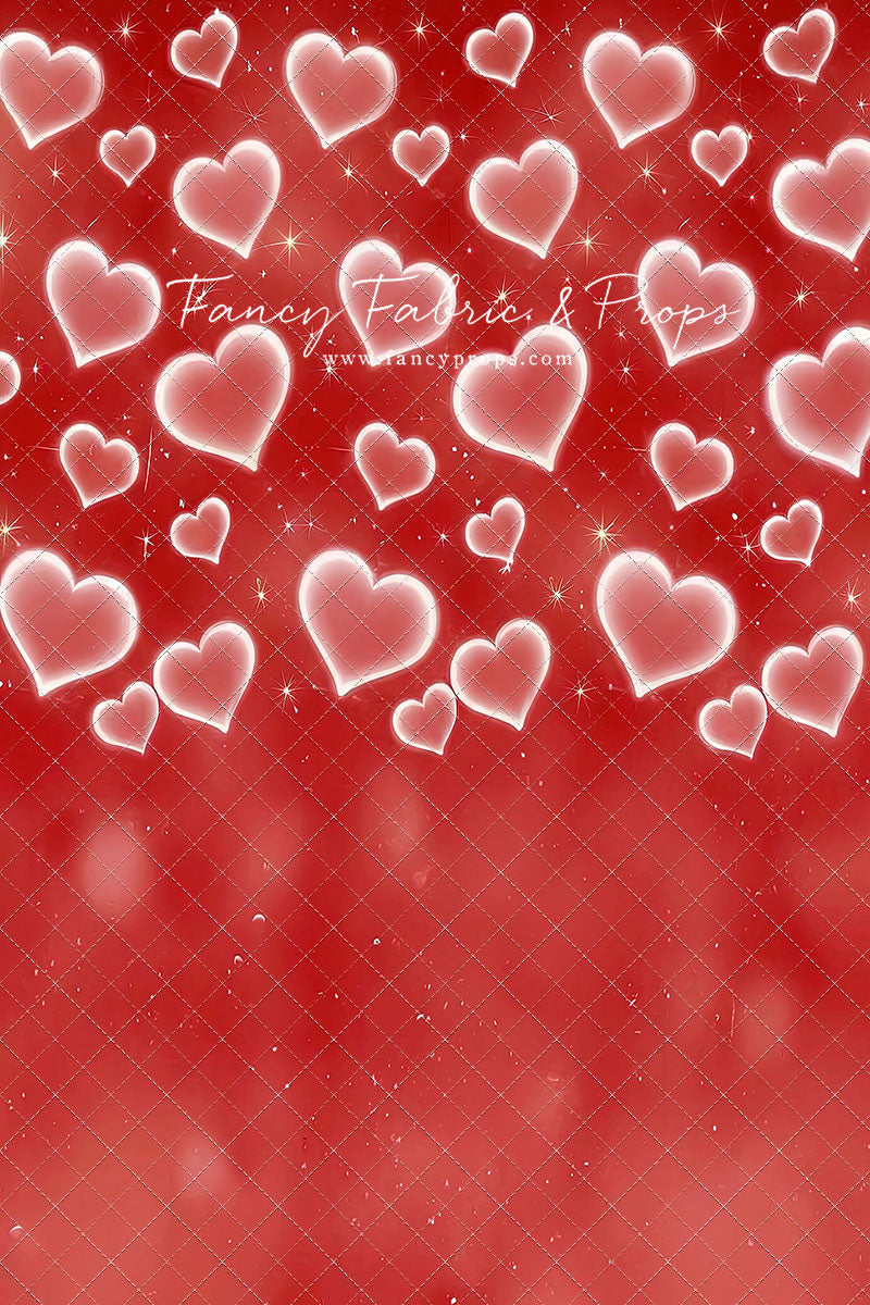 Red Puffy Hearts - With Sweep Option