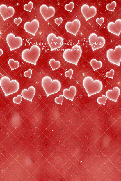 Red Puffy Hearts - With Sweep Option