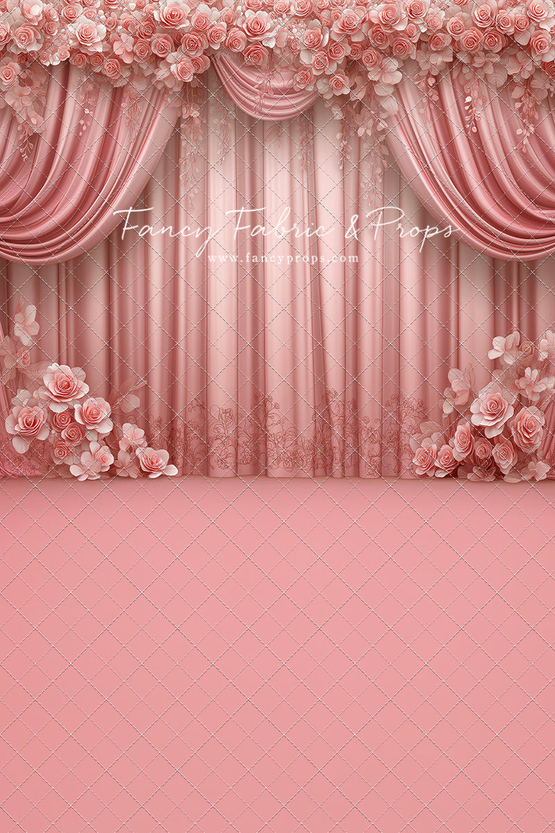 Rosy Vienna Drapes - With Sweep Option