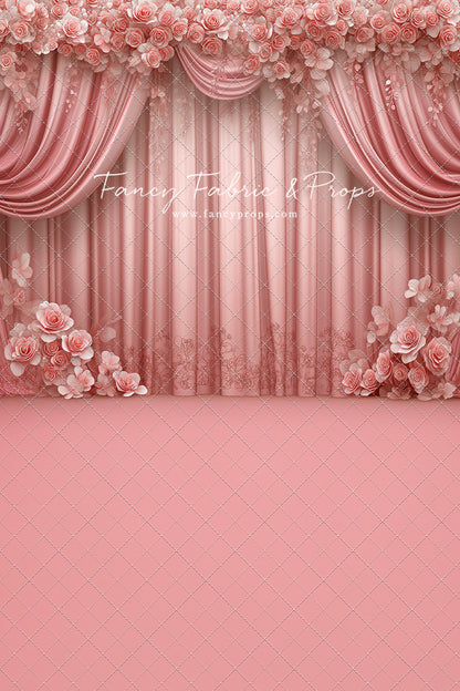 Rosy Vienna Drapes - With Sweep Option