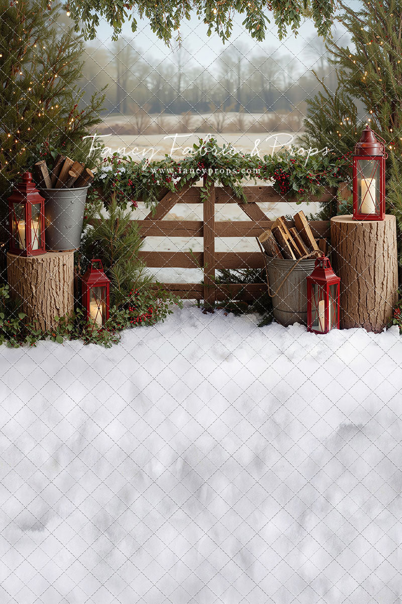 Rustic Christmas Fence - with Sweep Option
