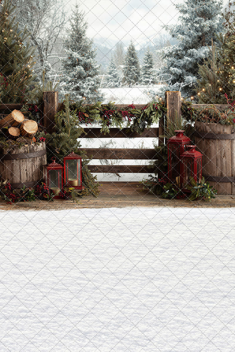 Rustic Wintertime Fence - with Sweep Option