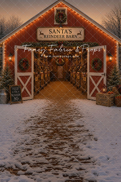 Santa's Nighttime Reindeer Barn - with Sweep Option
