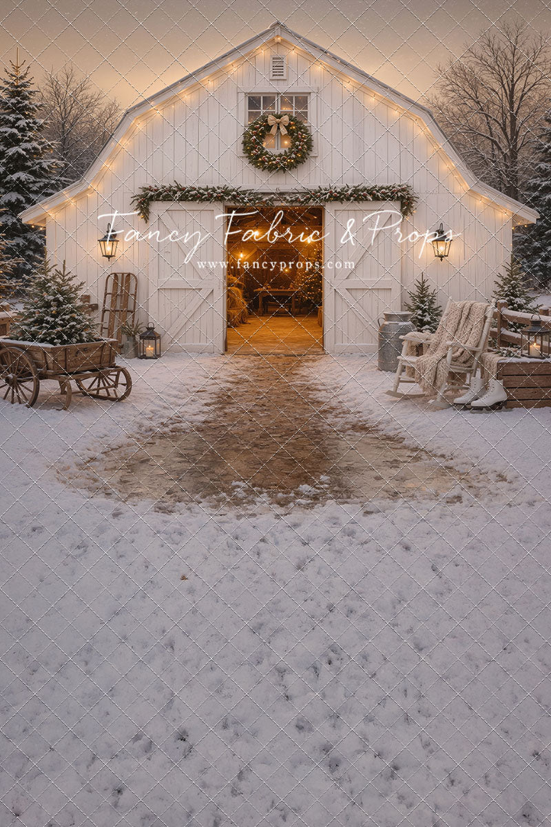 Snowfall At Cedar Ridge Barn - with Sweep Option