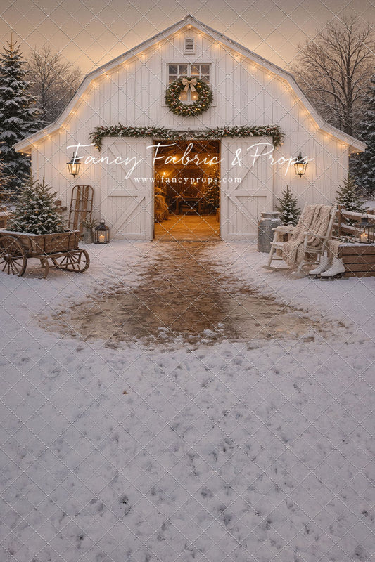 Snowfall At Cedar Ridge Barn - with Sweep Option