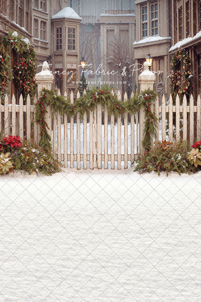 Snowy Village Gate - with Sweep Option
