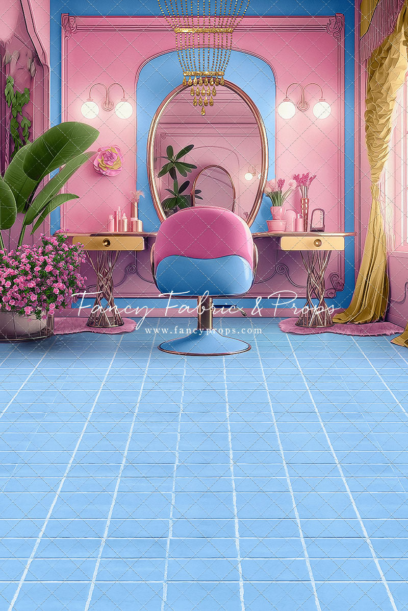 Stacie's Salon - Blue - With Sweep Option