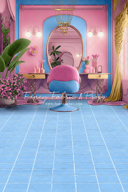 Stacie's Salon - Blue - With Sweep Option