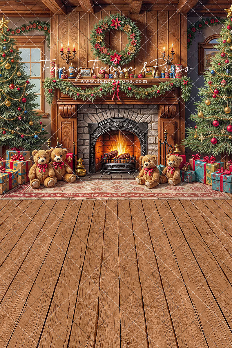 Teddy's Fireside Christmas - with Sweep Option