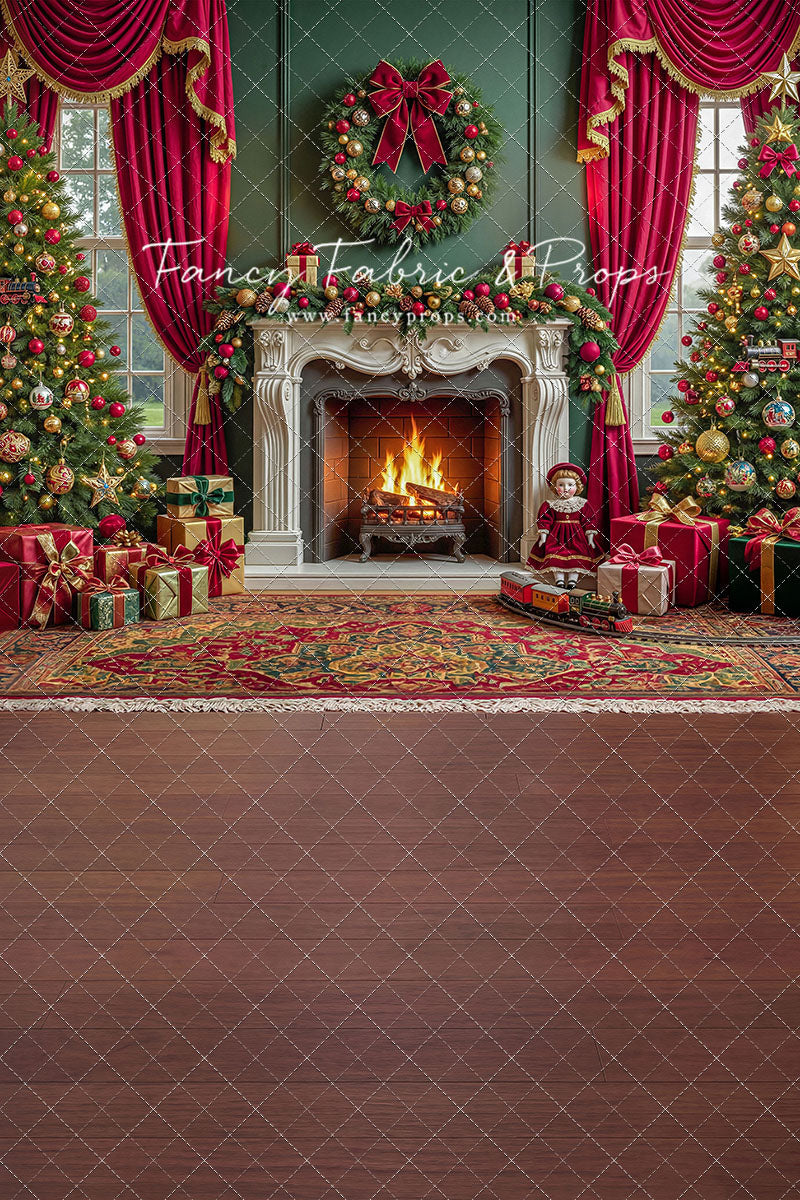 Vintage Christmas Hearth - with Sweep Option