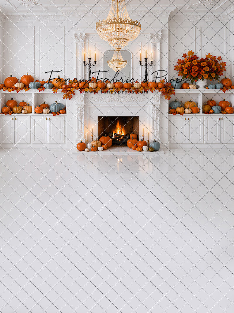 White Autumn Fireplace - With Sweep Option