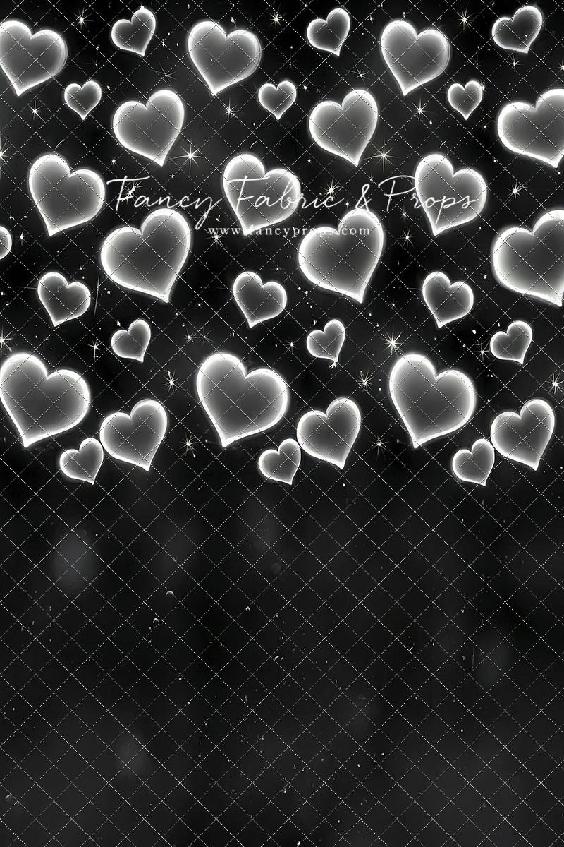 White Puffy Hearts - With Sweep Option
