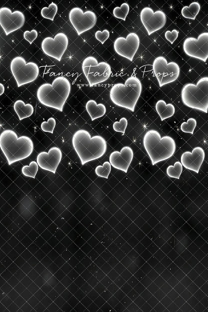 White Puffy Hearts - With Sweep Option