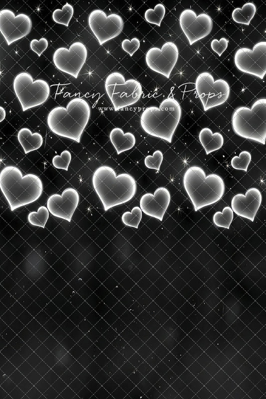 White Puffy Hearts - With Sweep Option