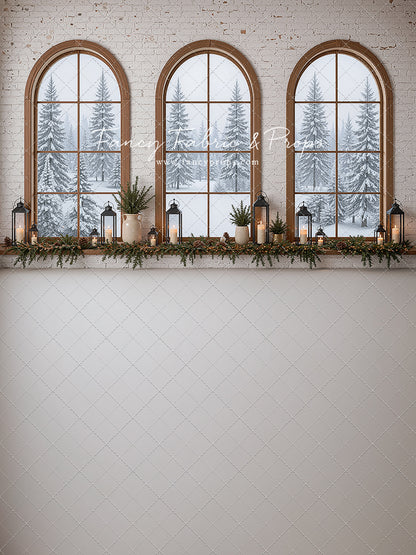Winter Rustic Window Trio - with Sweep Option
