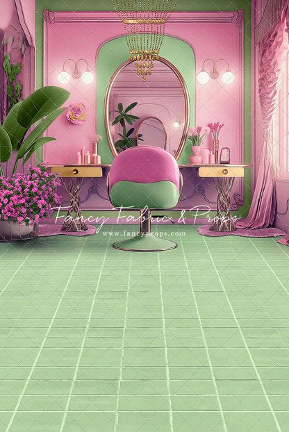 Stacie's Salon - Green - With Sweep Option