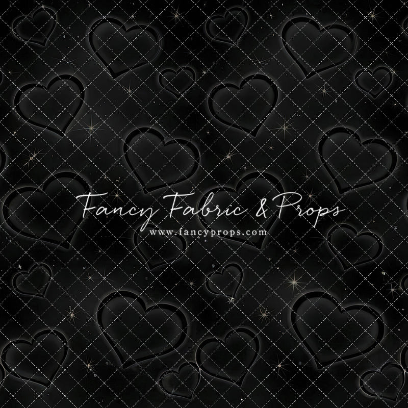 Black Puffy Hearts - With Sweep Option