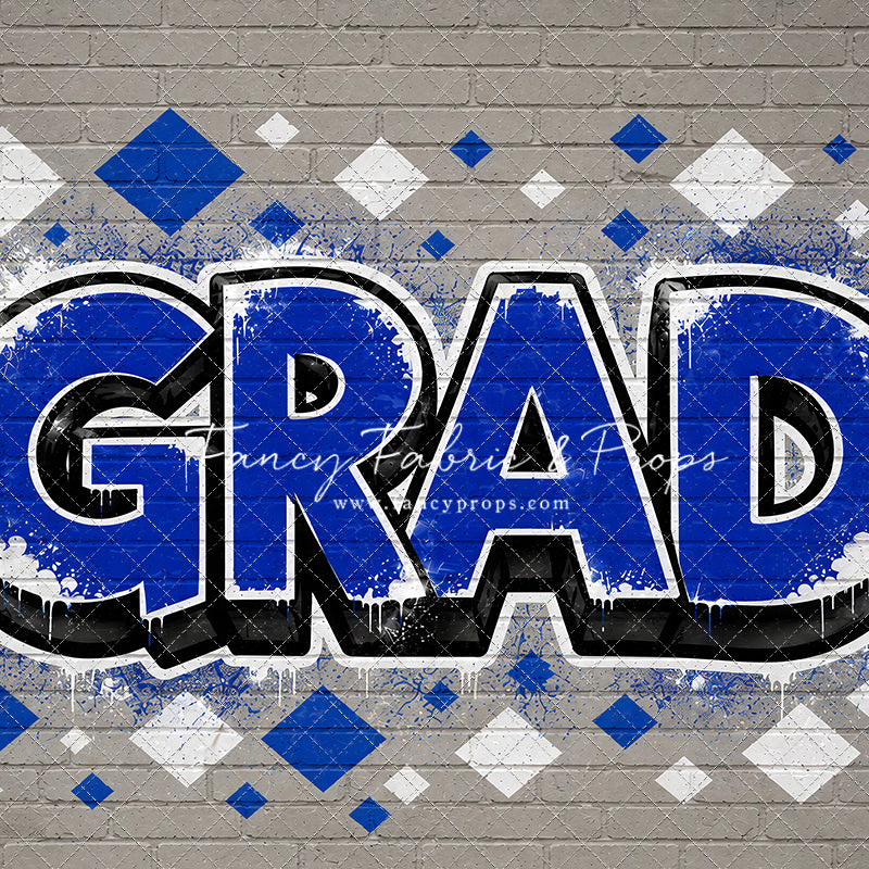Blue & White Grad - With Sweep Option