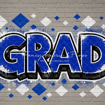 Blue & White Grad - With Sweep Option