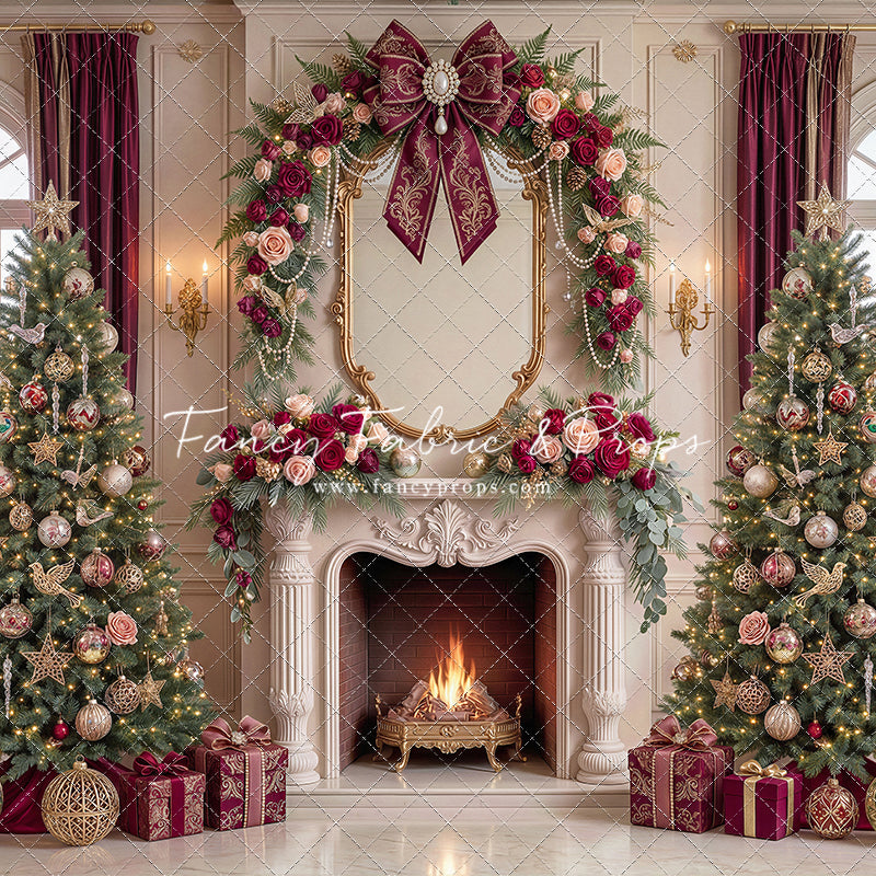 Christmas Rose Parlor - with Sweep Option