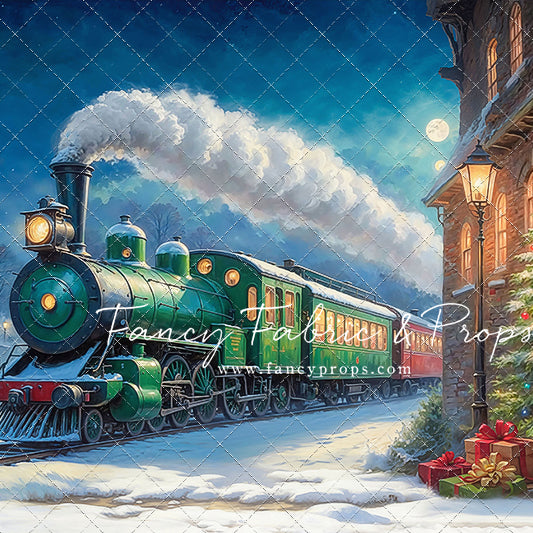 Festive Locomotive - Train on Left Option - With Sweep Option