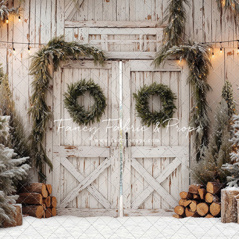 Frosted Evergreen Barn - with Sweep Option