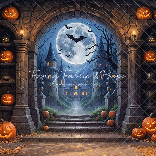 Gothic Halloween Gateway -Leaves Floor - With Sweep Option