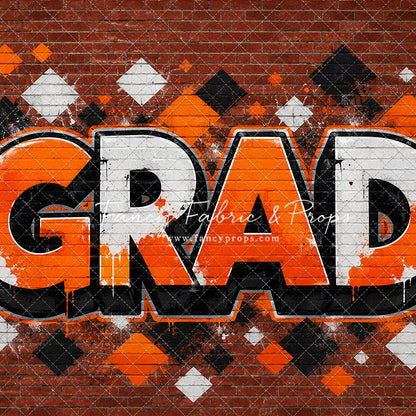 Orange & Black Grad - With Sweep Option