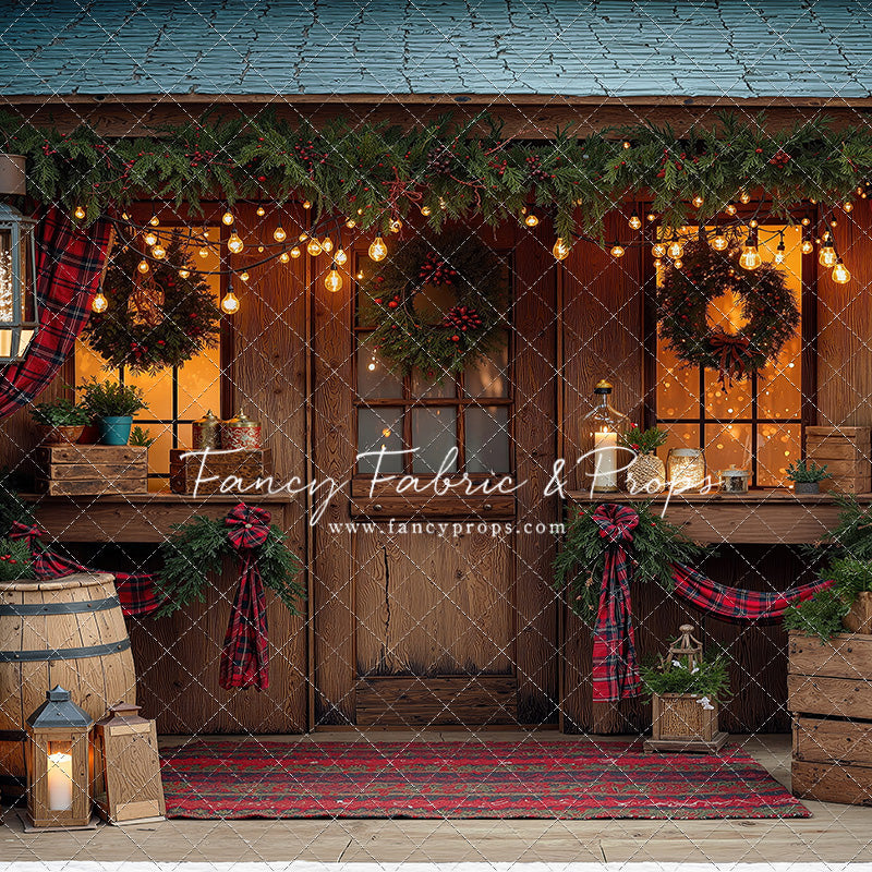 Plaid Cabin Porch - With Sweep Option