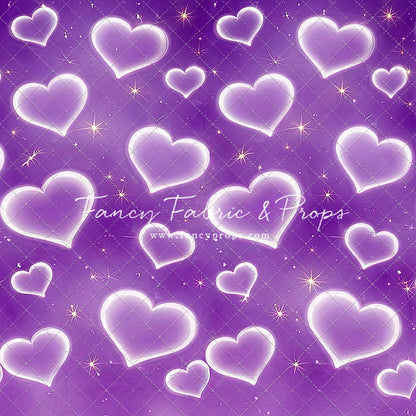 Purple Puffy Hearts - With Sweep Option