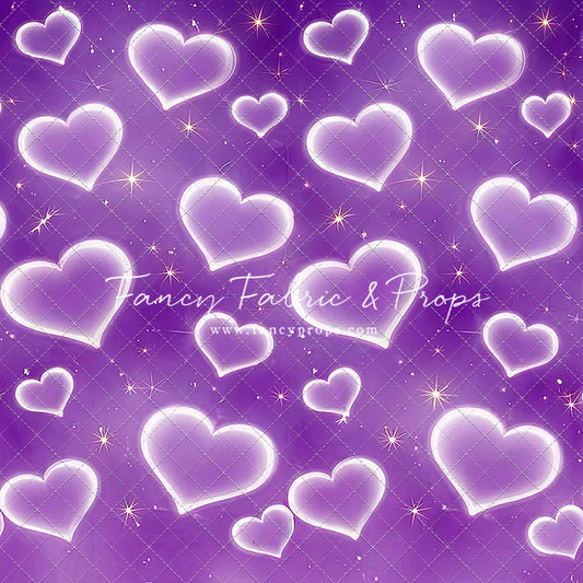 Purple Puffy Hearts - With Sweep Option