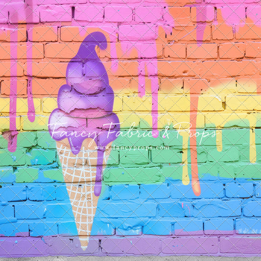 Rainbow Drip Ice Cream Wall - With Sweep Option