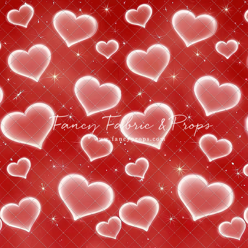 Red Puffy Hearts - With Sweep Option