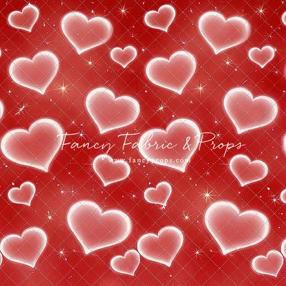 Red Puffy Hearts - With Sweep Option