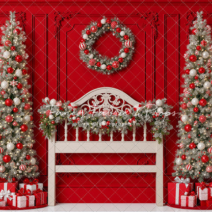 Red Wainscoting Headboard
