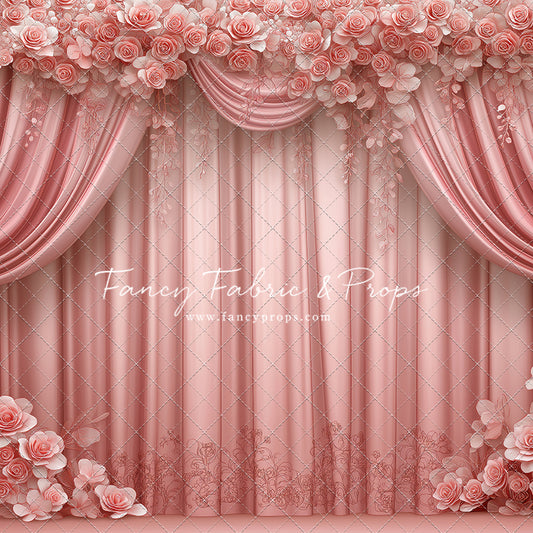 Rosy Vienna Drapes - With Sweep Option
