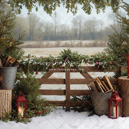 Rustic Christmas Fence - with Sweep Option