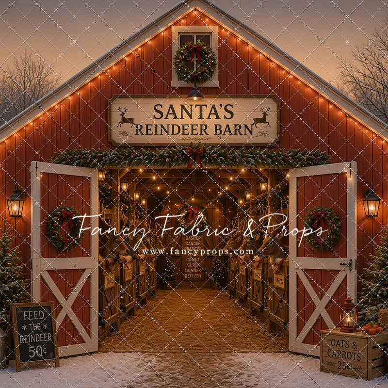 Santa's Nighttime Reindeer Barn - with Sweep Option