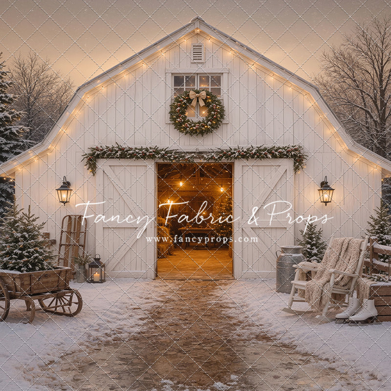 Snowfall At Cedar Ridge Barn - with Sweep Option