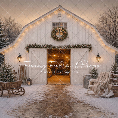 Snowfall At Cedar Ridge Barn - with Sweep Option