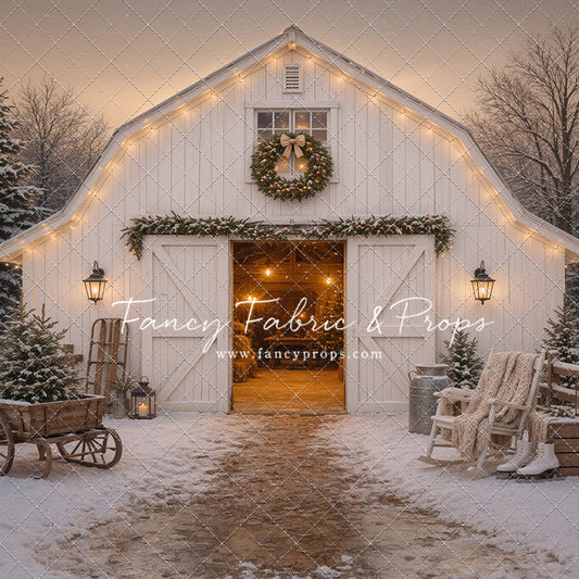 Snowfall At Cedar Ridge Barn - with Sweep Option